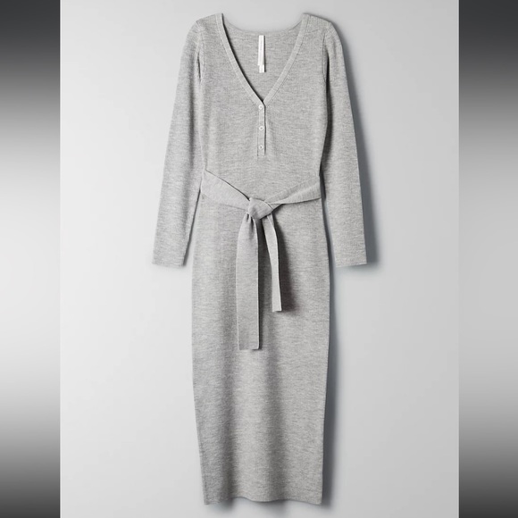 The group babaton chelsea Henley sweater dress xs Heather grey - Picture 3 of 8